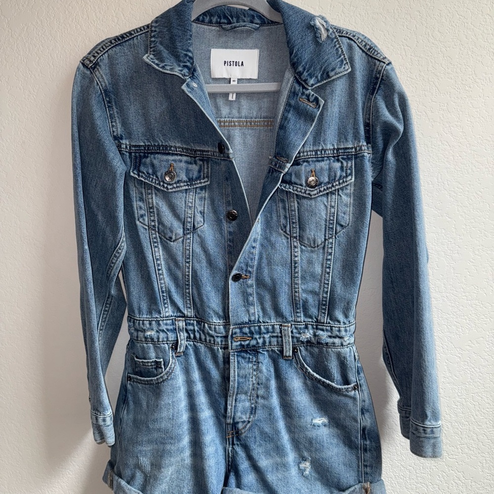 Pistola Blue Denim Longsleeve Jumpsuit